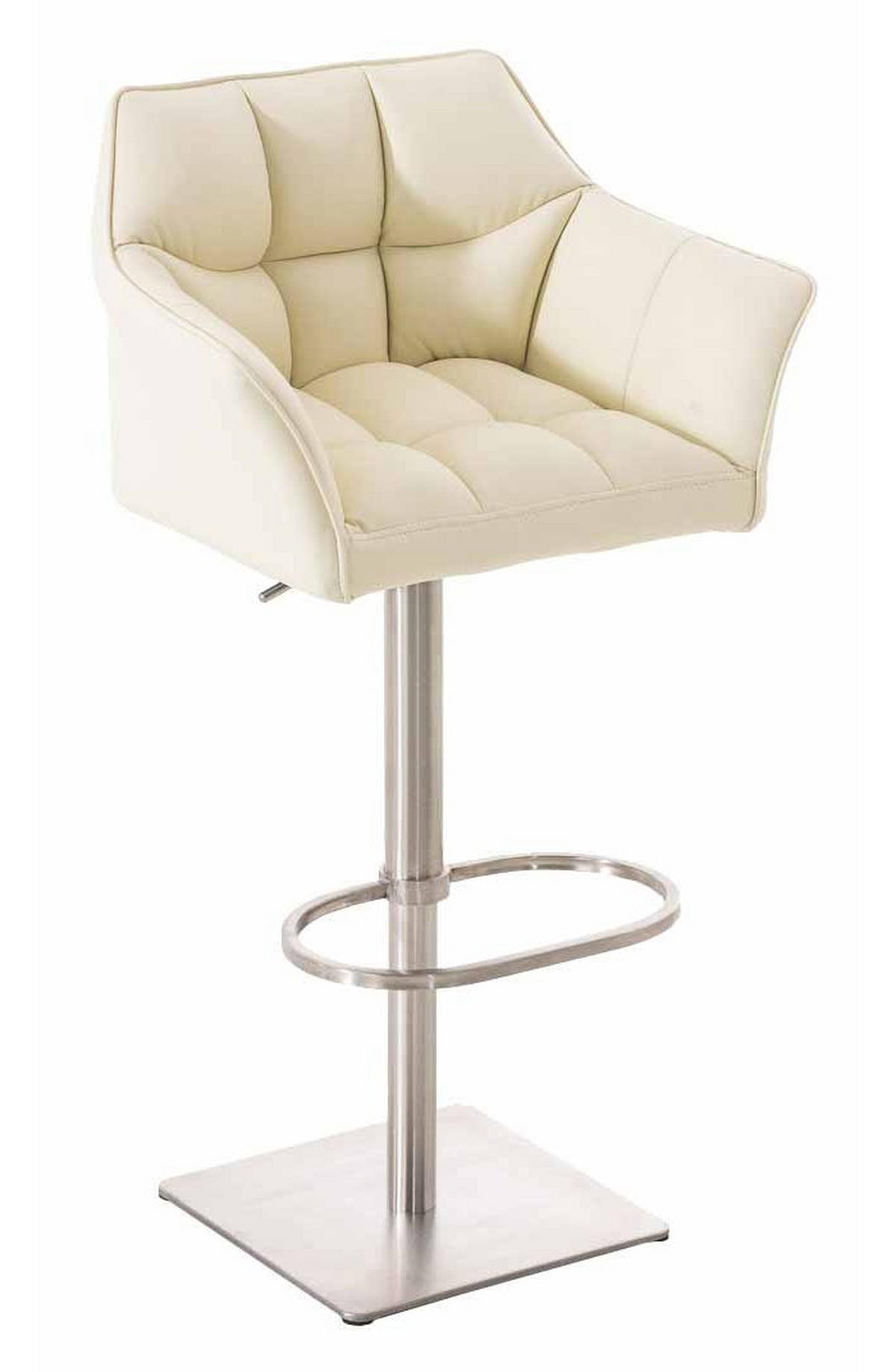 BARHOCKER Damaso 2er Set 88x64x45 cm creme - Creme, Leder (64/88/45cm) - furnicato