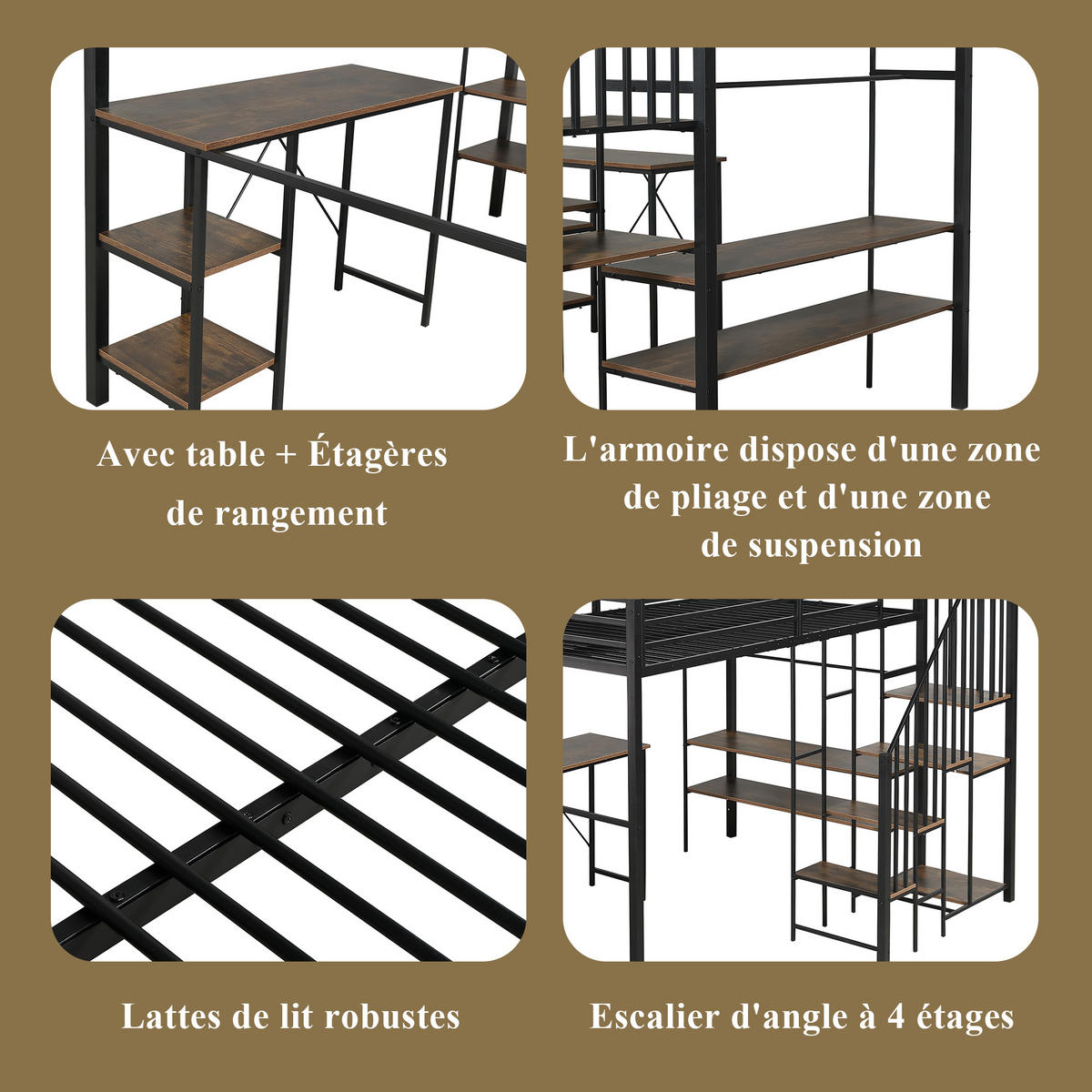 HOCHBETT 120/200 cm Schwarz, Vintage-Holz - Schwarz, Holzwerkstoff/Metall - Raumix