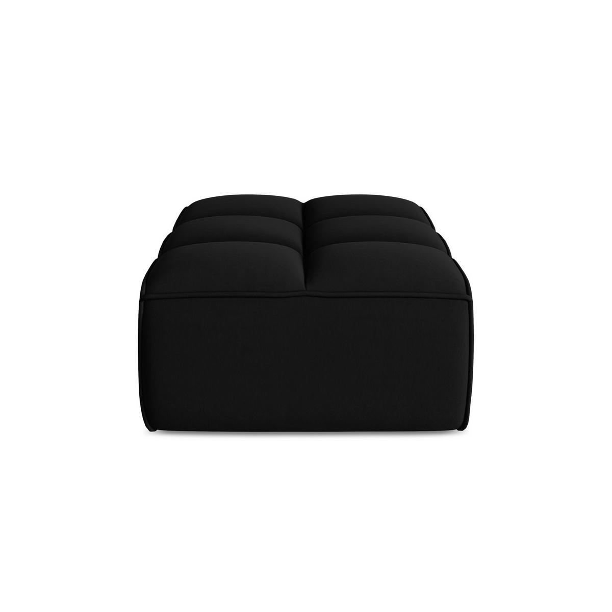 POUF Samt Stoff Schwarz - Schwarz, Kunststoff/Textil (80/43/93cm) - LaMiaSofa