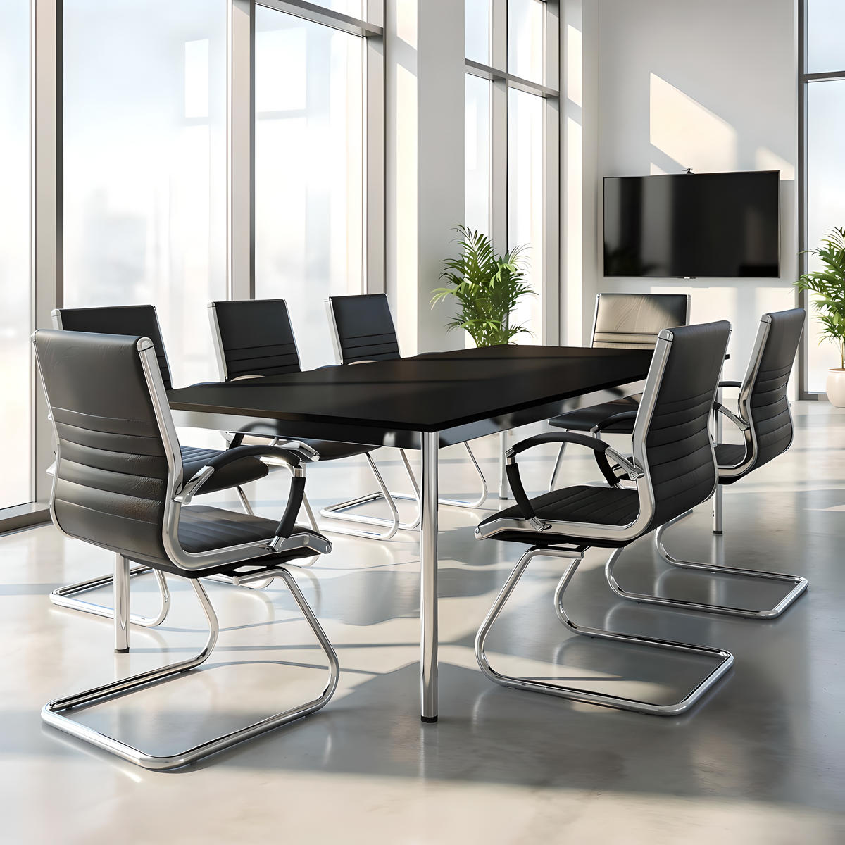 SCHREIBTISCH VST1 100 x 80 cm Schwarz – höhenverstellbar - Chromfarben/Schwarz, Holzwerkstoff (100/80/75.5cm) - Versee