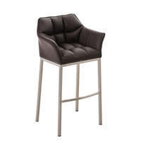 BARHOCKER Gibel Kunstleder Braun Silber - Braun, Leder (64/110/48cm) - DELUKE