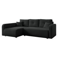 ECKSOFA Viena Cord, Seite: Links - Silberfarben/Schwarz, Holz/Kunststoff (234/145cm) - MIRJAN24