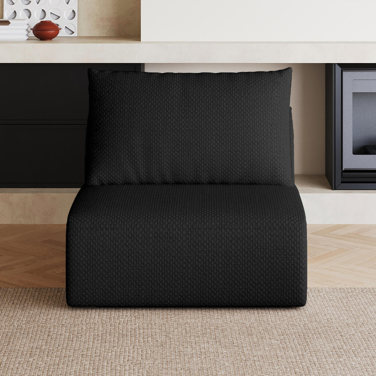 SOFAELEMENT DE-34711 1‑Sitzer‑Modul Schwarz - Schwarz, Textil (90/85/70cm) - ComfortXL