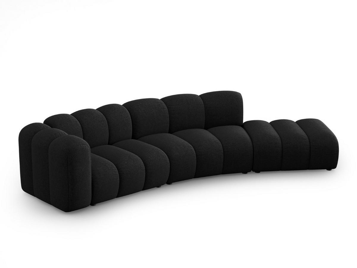 SOFA modular rechts Lupine aus Chenille-Stoff schwarz 5 Sitzplätze - Schwarz, Textil (335/70/166cm) - Micadoni