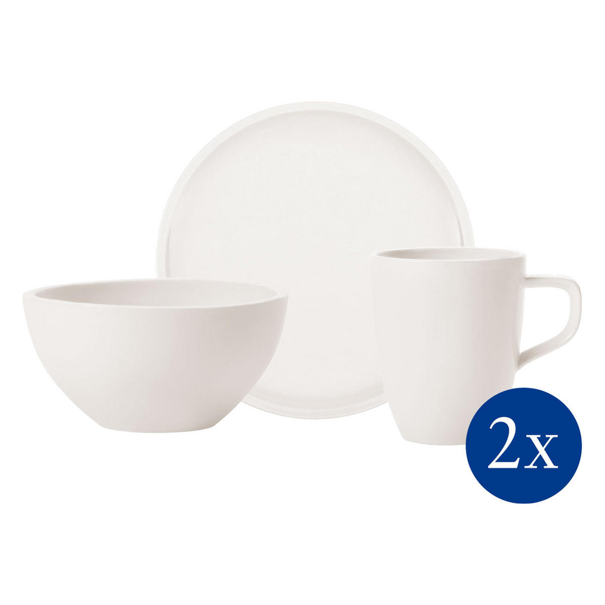 FRÜHSTÜCKS-SET Artesano Original weiß - Weiß, Keramik (28/22/38cm) - Villeroy & Boch