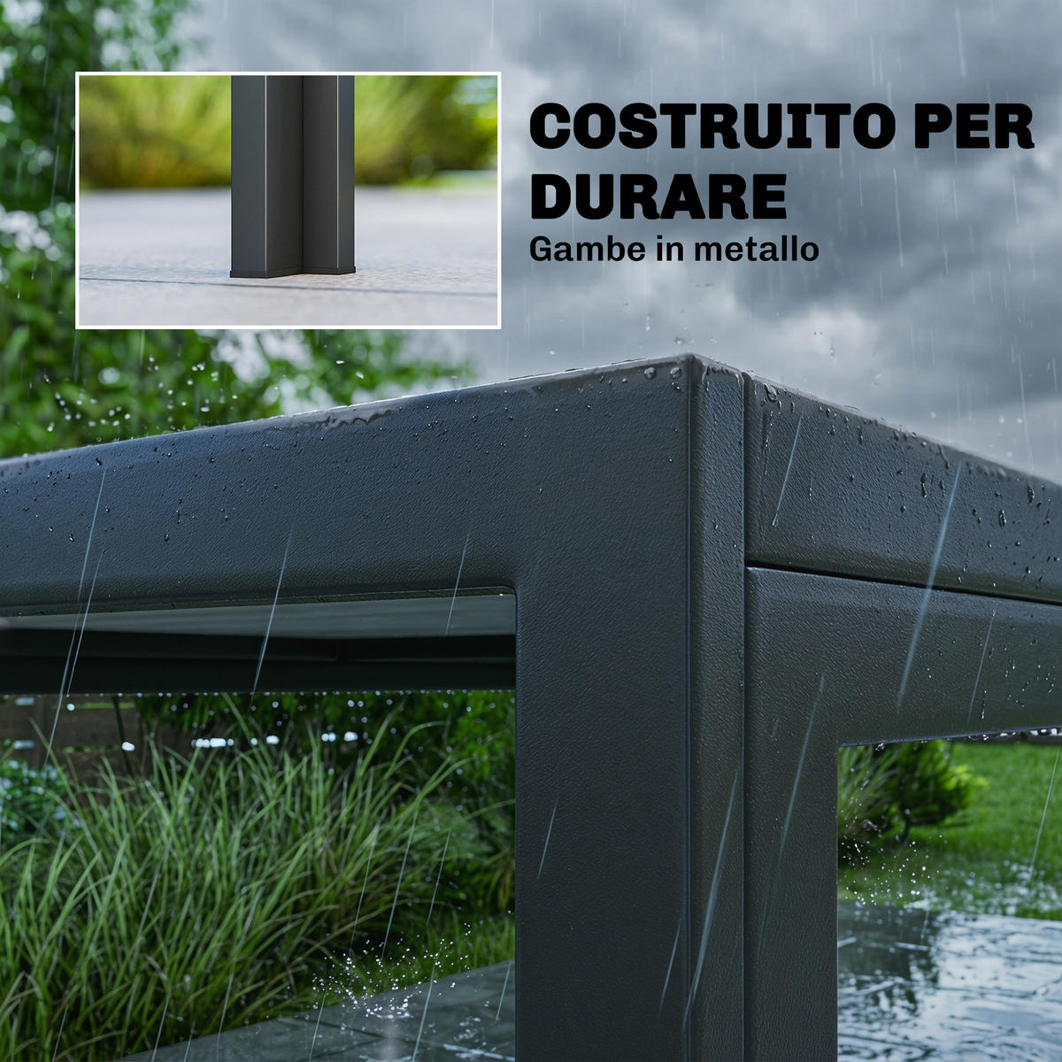GARTENTISCH,GRAU,1 Stück - Grau, Naturmaterialien (150/80/74cm) - GiPP