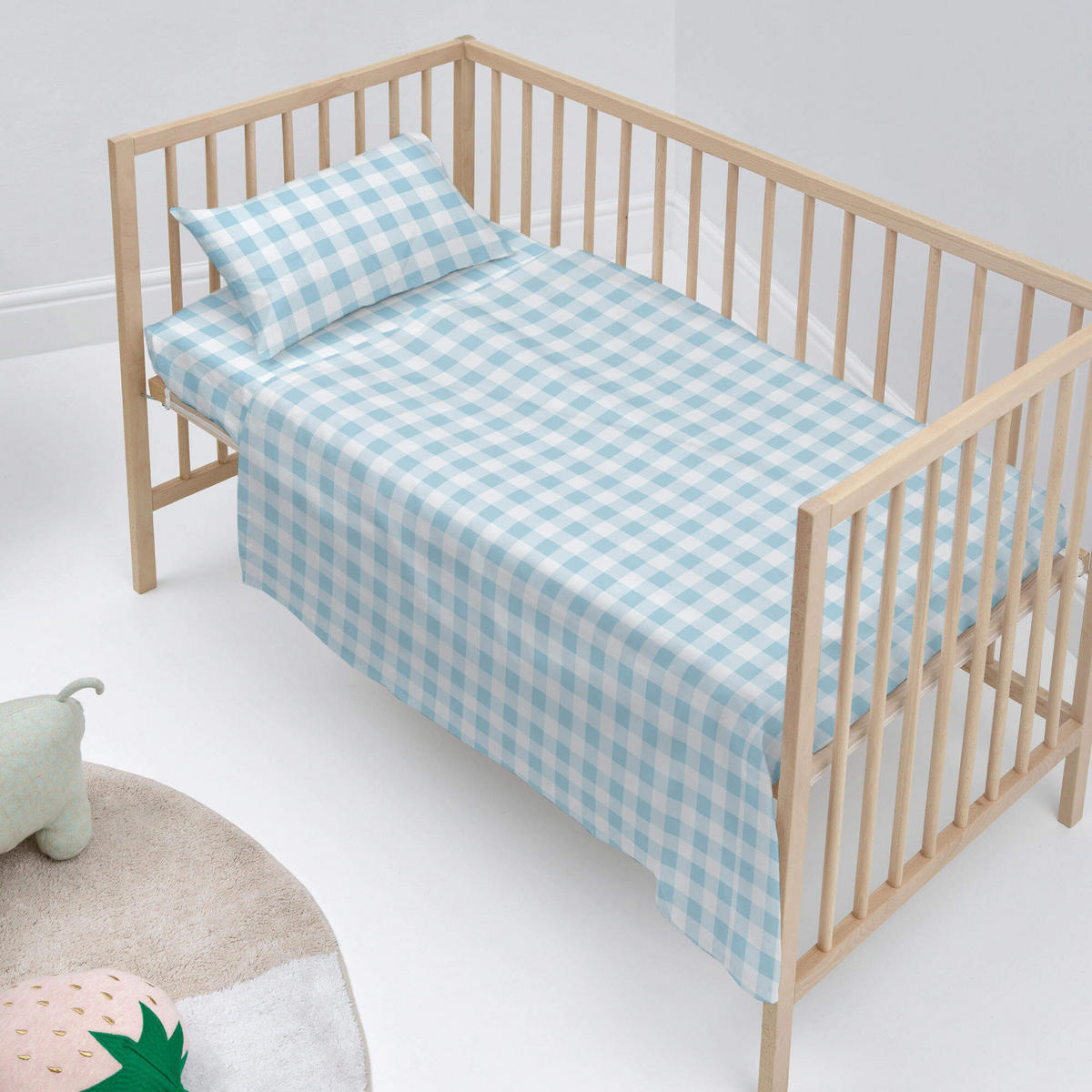 BETTWÄSCHE 2er-Set teiliges vichy 100x130 cm (kinderbett) blau - Blau, Textil (100/130cm) - Happy Friday