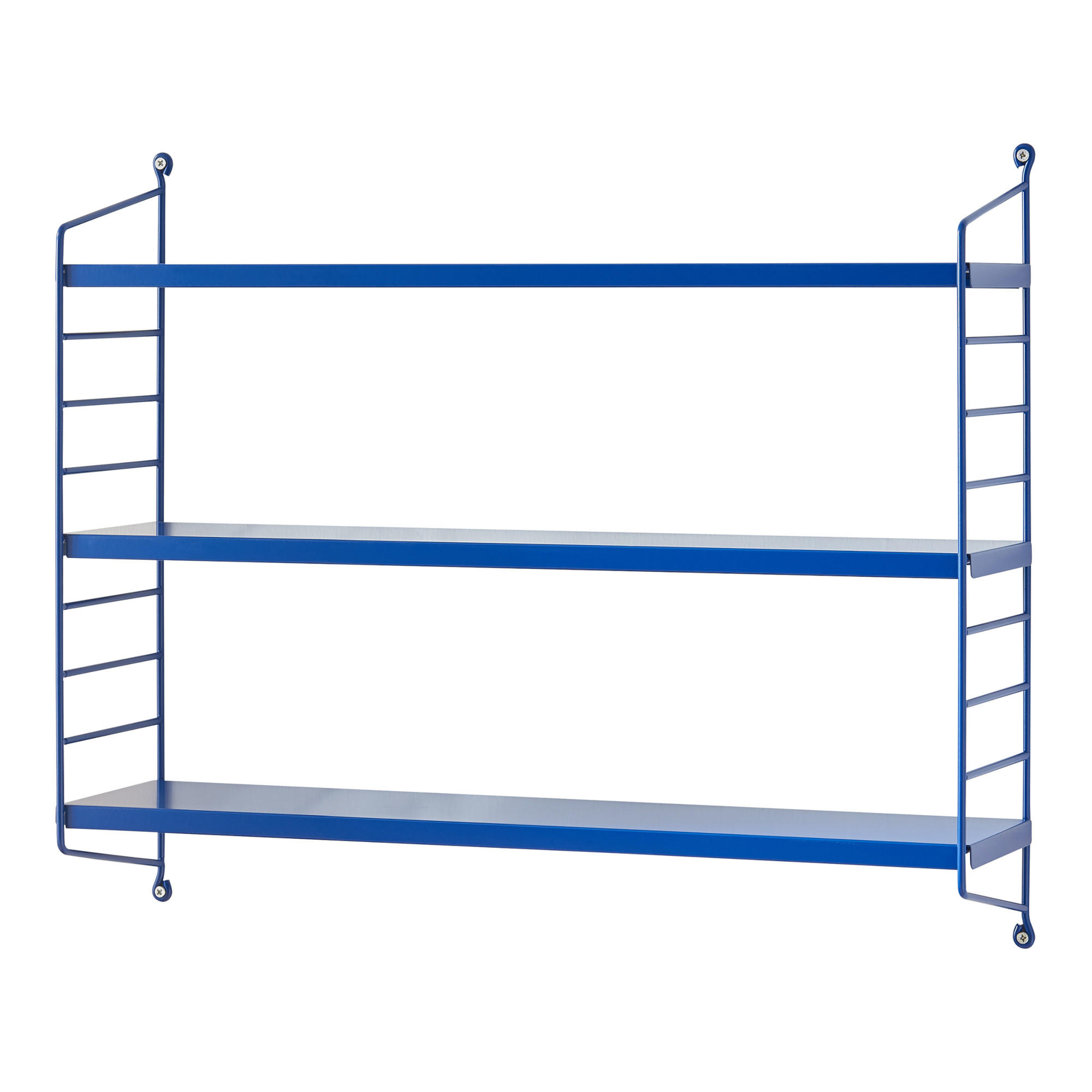 SADA NÁSTĚNNÝCH POLIČEK 2 KS Strängnäs - tmavě modrá, kov (60/50/15cm) - [en.casa]