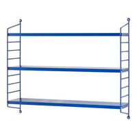 SADA NÁSTĚNNÝCH POLIČEK 2 KS Strängnäs - tmavě modrá, kov (60/50/15cm) - [en.casa]