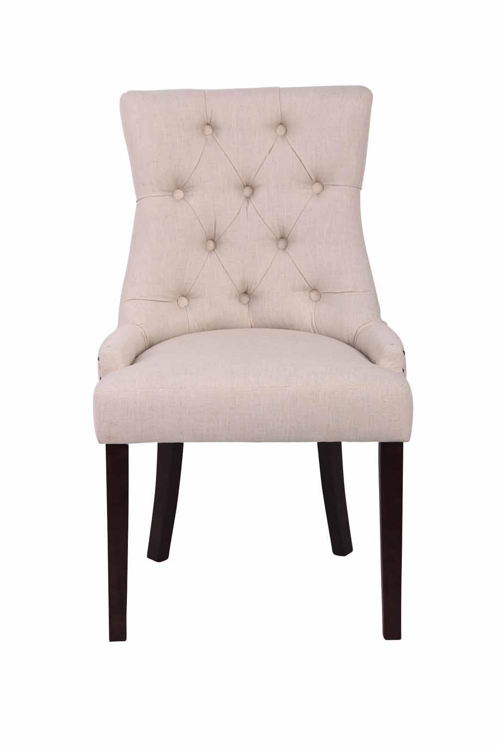 WOHNZIMMERSTUHL 2er Set Stoff creme - Creme, Holz/Textil (55/92/58cm) - CLP