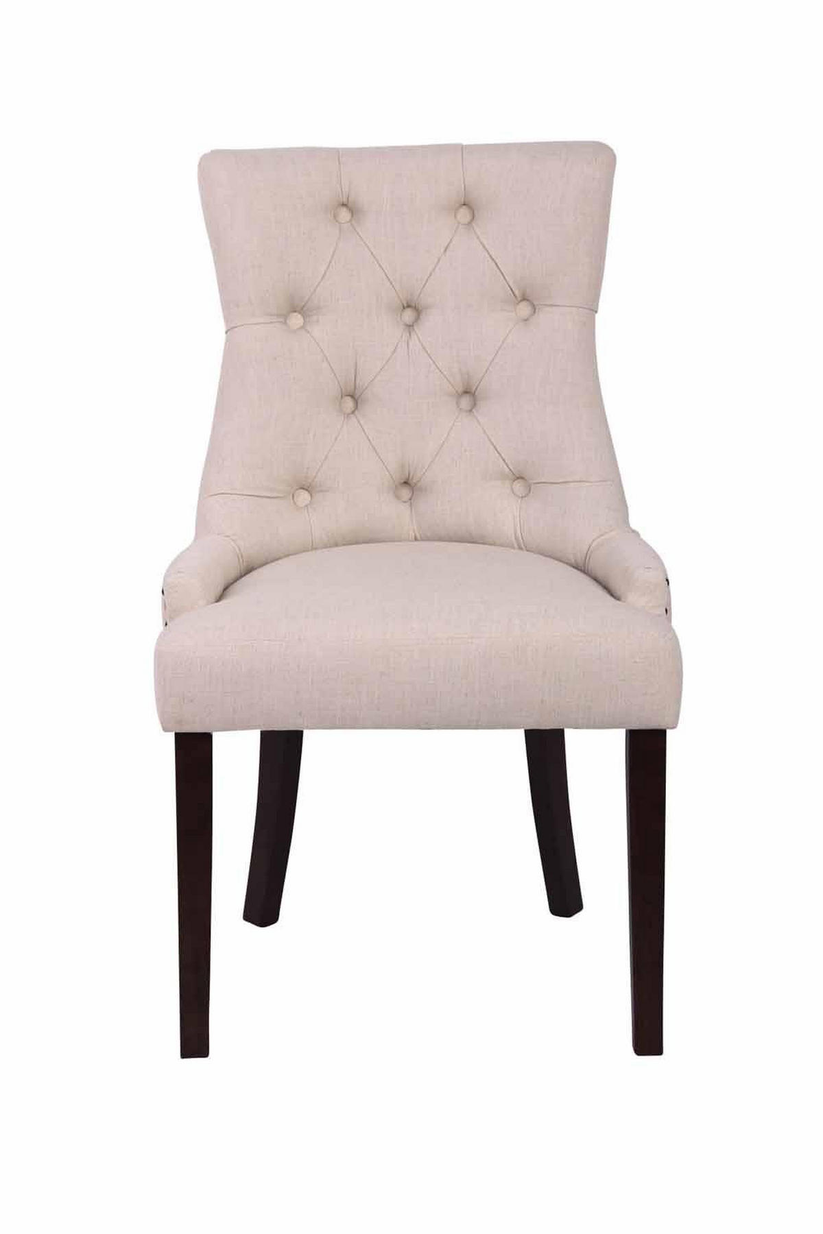 WOHNZIMMERSTUHL 2er Set Stoff creme - Creme, Holz/Textil (55/92/58cm) - CLP