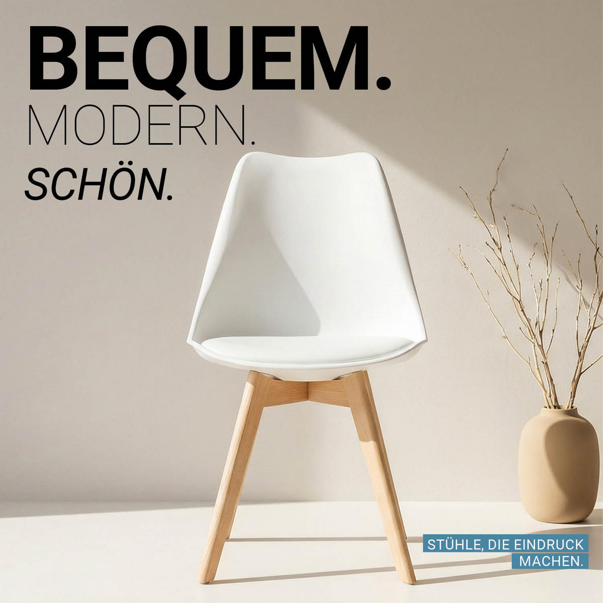 KÜCHENSTUHL Kunststoff Weiß - Weiß, Holz (46/80/45cm) - Homestyle4u