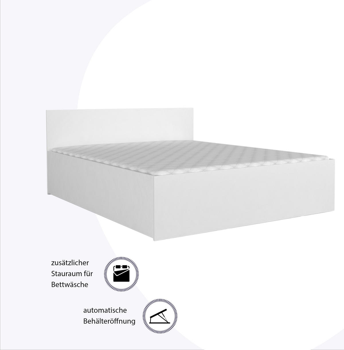 DOPPELBETT Sydney LUX 90x200 cm, Weiß halbmatt - Weiß, Textil (90/200cm) - Fedve