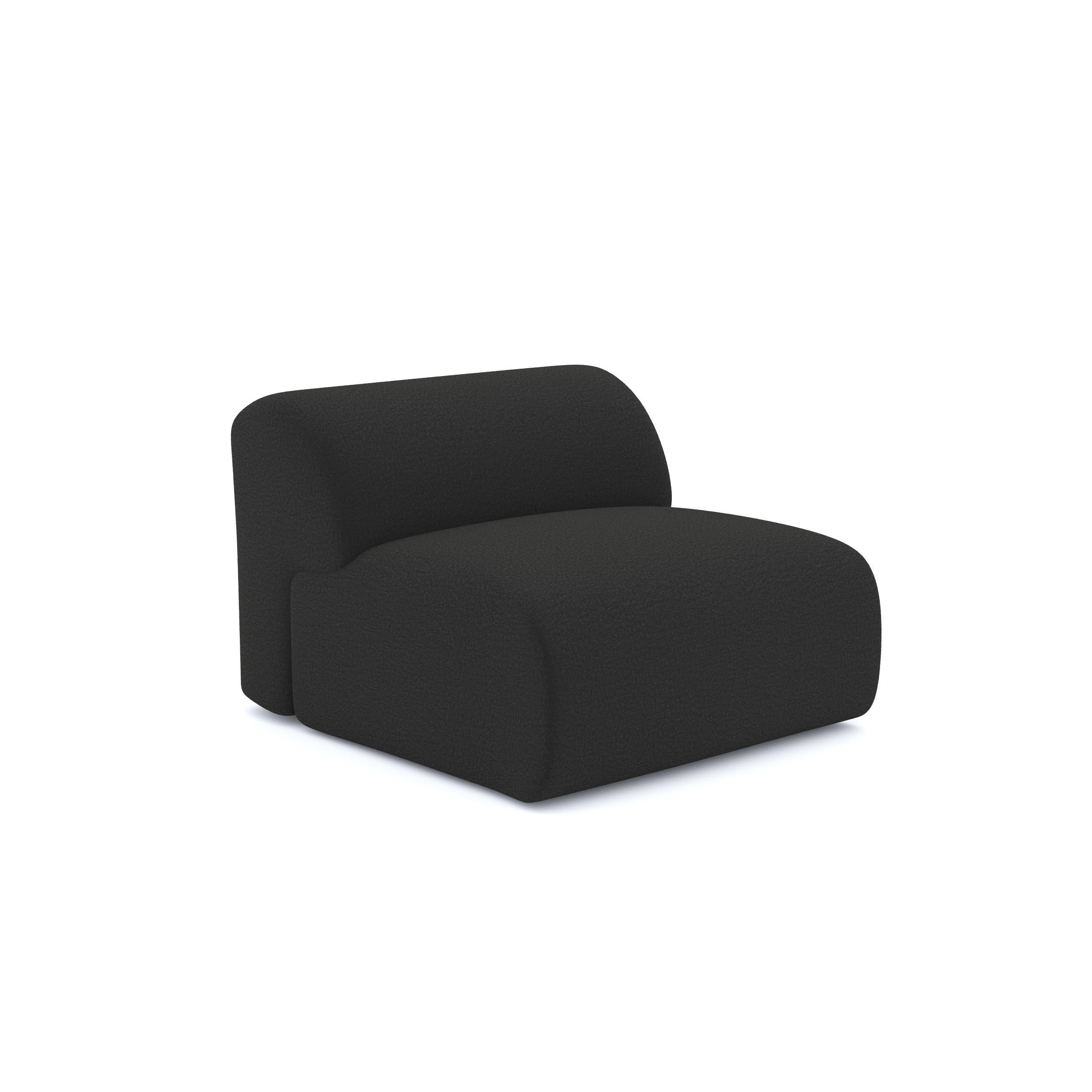SESSEL Bouclé-Stoff Schwarz 75cm - Anthrazit, Textil (75/67/97cm) - Sia Home