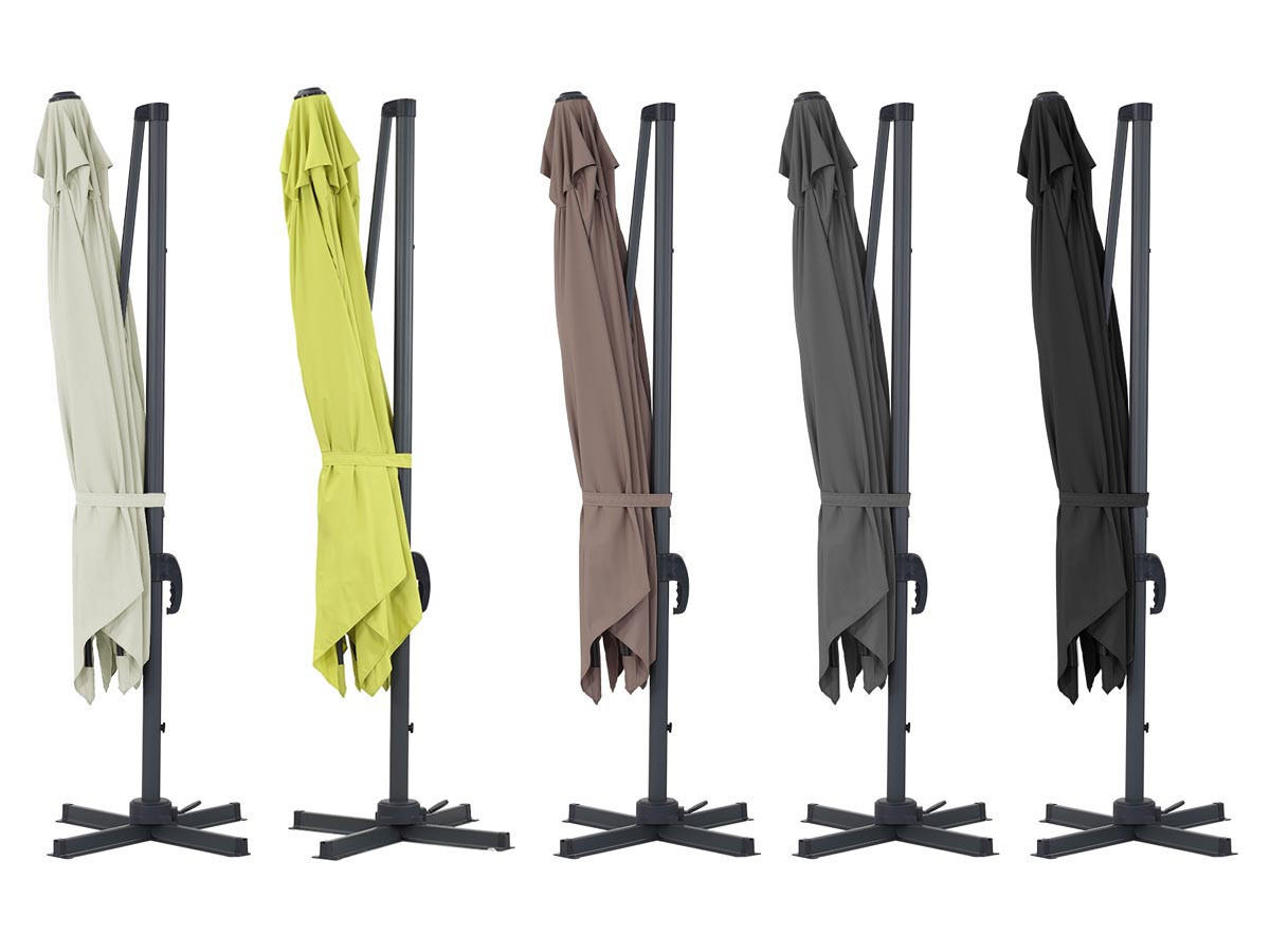 SONNENSCHIRM sun 3 Grau - Grau, Metall (300/300cm) - Habitat Garten