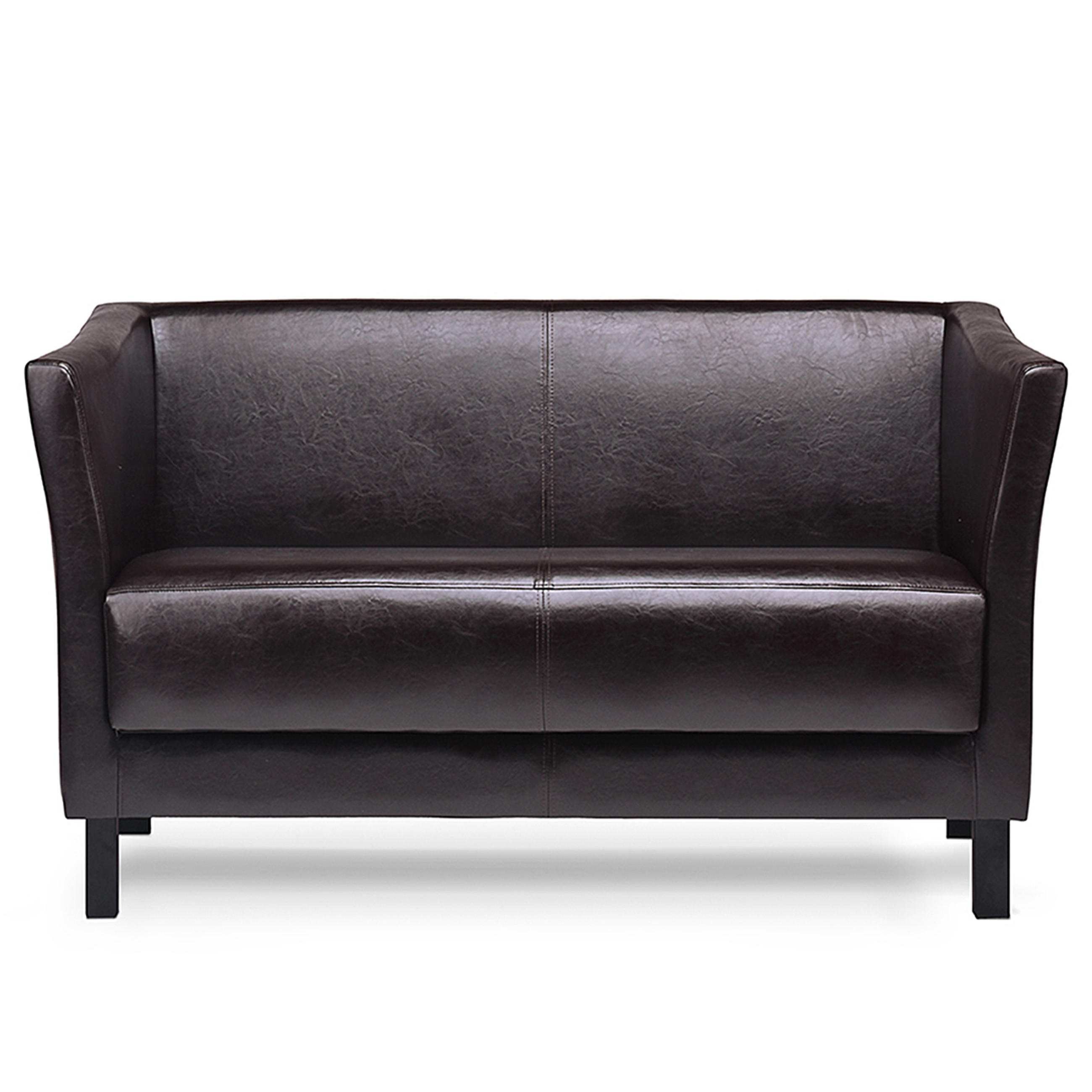 2-SITZER-SOFA ESPECTO Lederoptik, Braun - Schwarz/Braun, Textil (67/71/130cm) - KONSIMO®