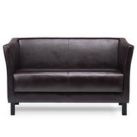 2-SITZER-SOFA ESPECTO Lederoptik, Braun - Schwarz/Braun, Textil (67/71/130cm) - KONSIMO®