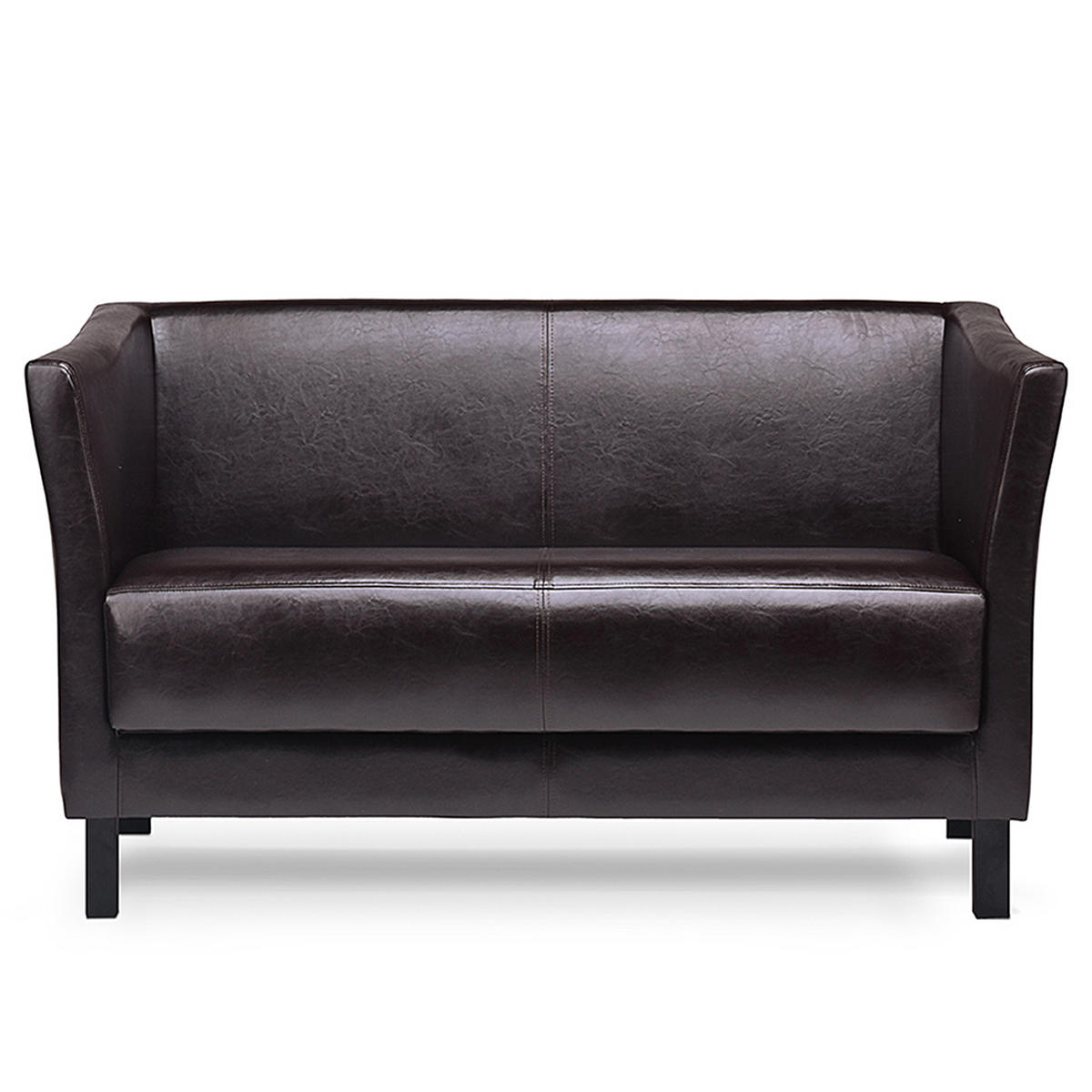 2-SITZER-SOFA ESPECTO Lederoptik, Braun - Schwarz/Braun, Textil (67/71/130cm) - KONSIMO®