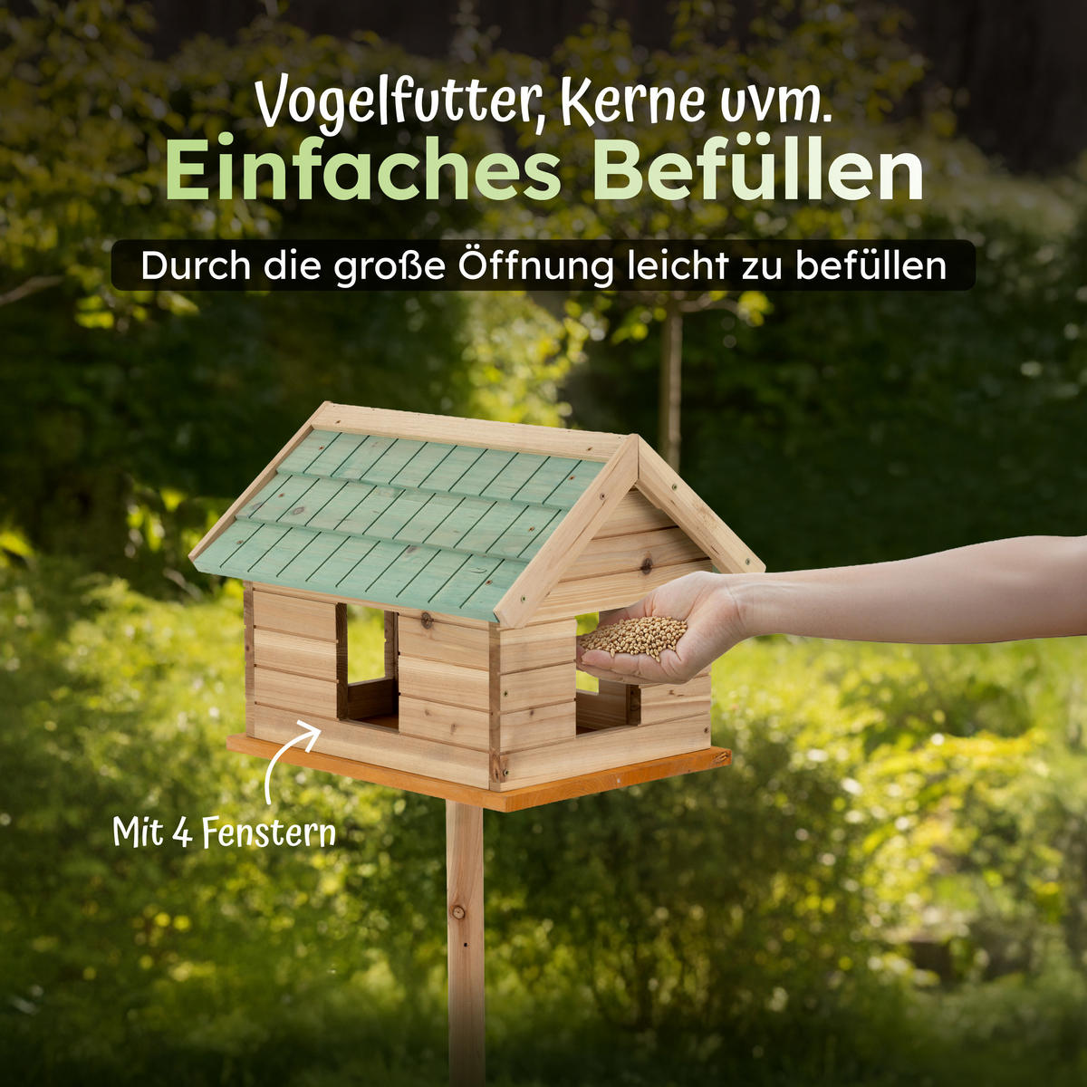 VOGELHAUS VH2 42x33x130cm - Braun, Holz (42/130/33cm) - Moorland