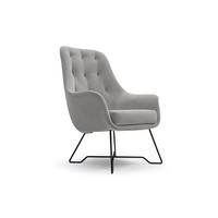 SESSEL SEDUTA, Modern Polstersessel Loungesessel, Velours-Stoff Grau - Grau, Holz/Metall (72.5/101.5/83cm) - MASSENO