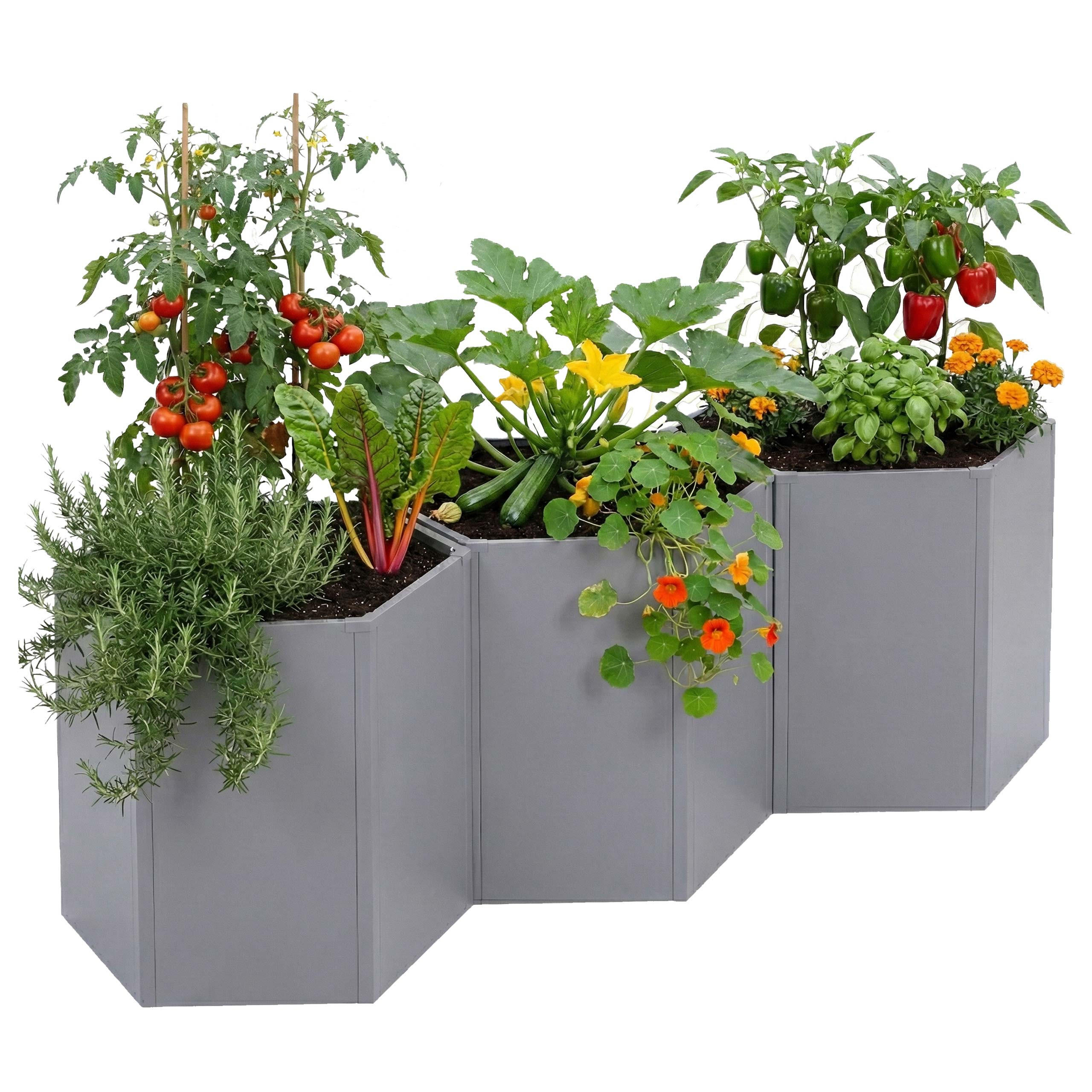 HOCHBEET 3er-Set 77x264x100cm Grau - Grau, Metall (264/77/100cm) - PROREGAL