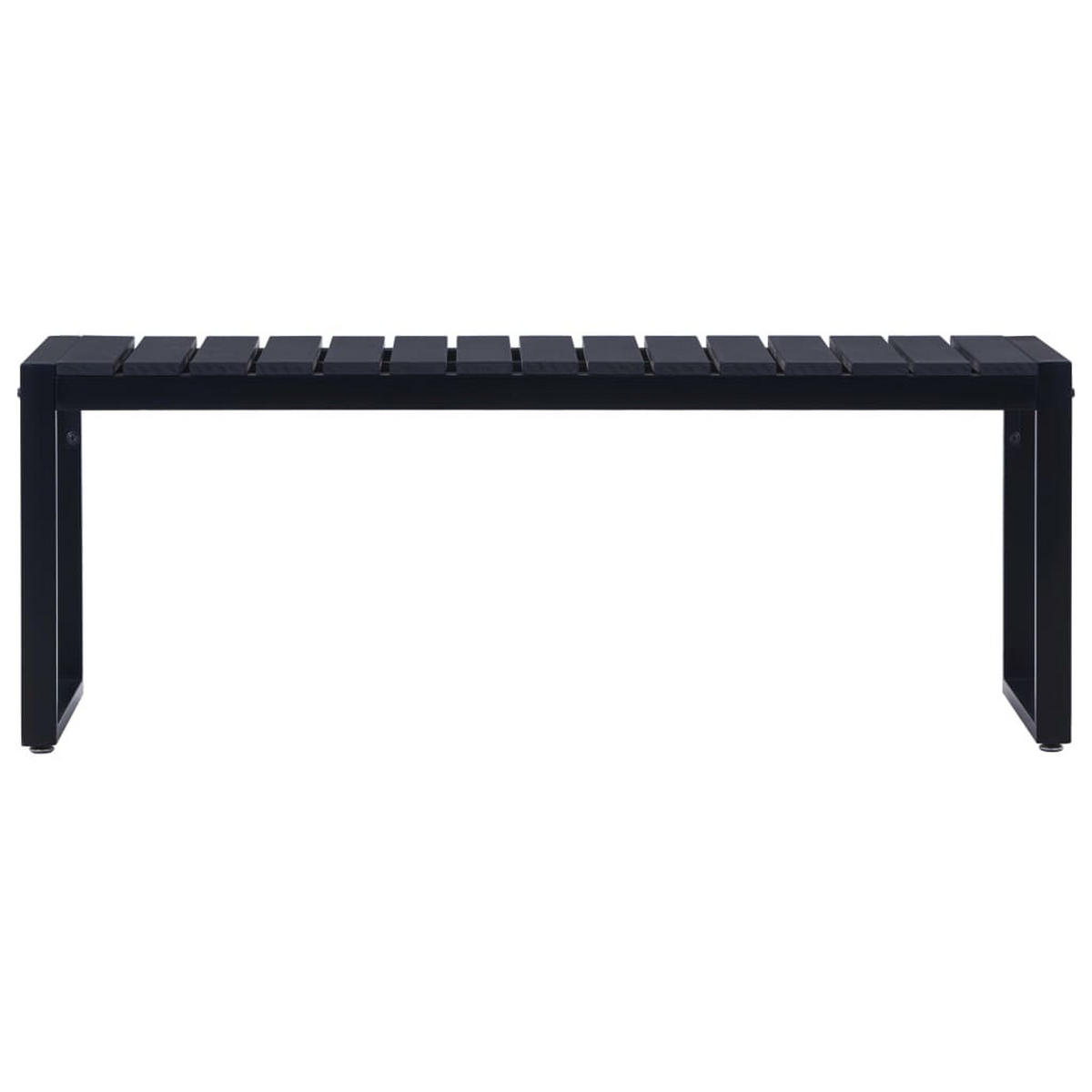GARTENBANK 120.5 Cm Ps-Platte Schwarz - Schwarz, Metall (120.5/45/40cm) - vidaXL
