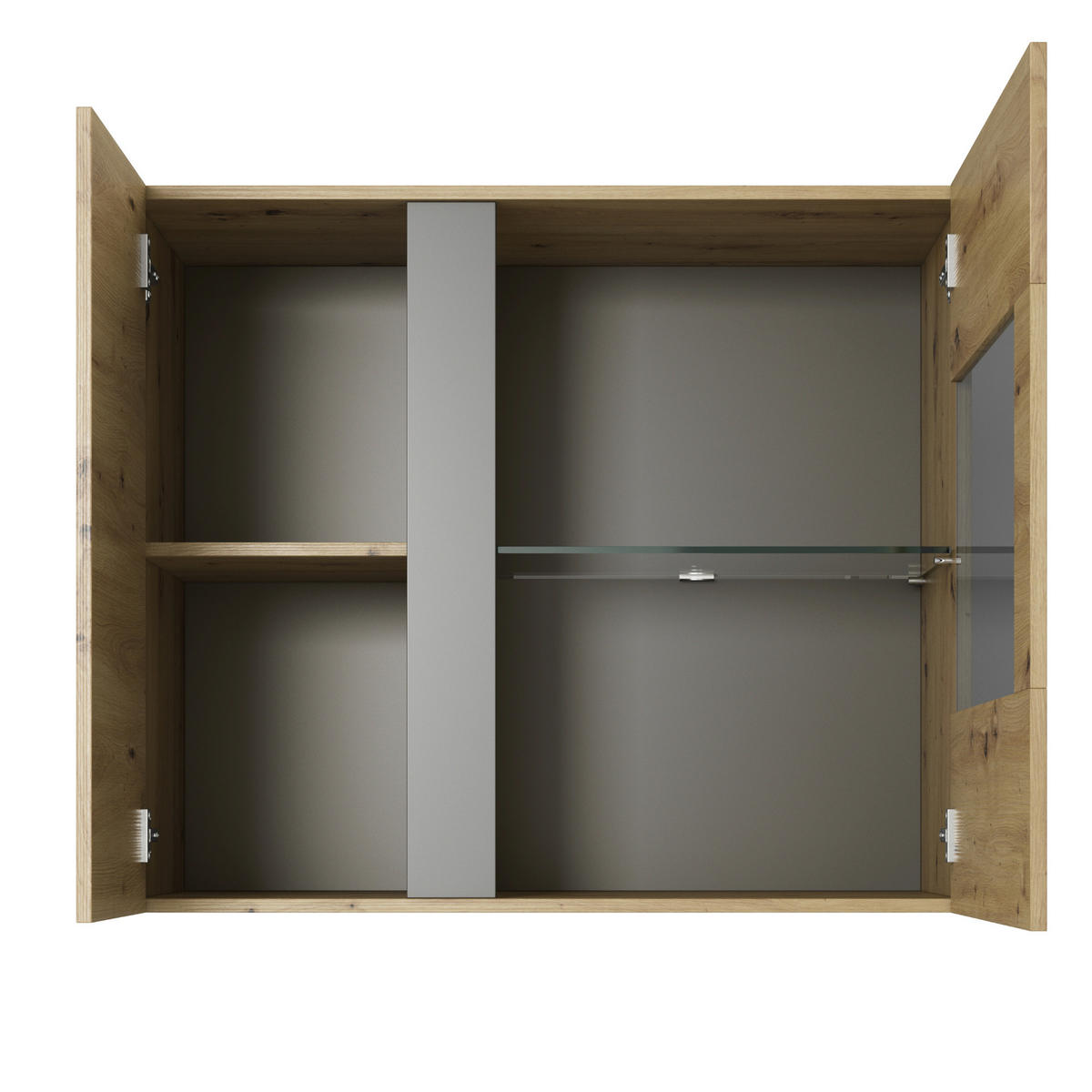 VITRINE ANDEBU WIT1 ABS-Kante Eiche Eiche - Eichefarben/Braun, Glas/Holzwerkstoff (96/82/40cm) - Komodee