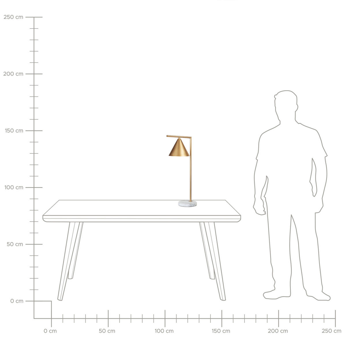 TISCHLAMPE Mocal 20/26/65 cm - Goldfarben, Metall (20/26/65cm) - Beliani