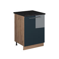 SPODNÁ SKRINKA POD DREZ Fame-Line, Tmavo modrá vysoký lesk/Dub Goldkraft, 60 cm - dub medový/tmavomodrá, kompozitné drevo (60/82/60cm) - Vicco