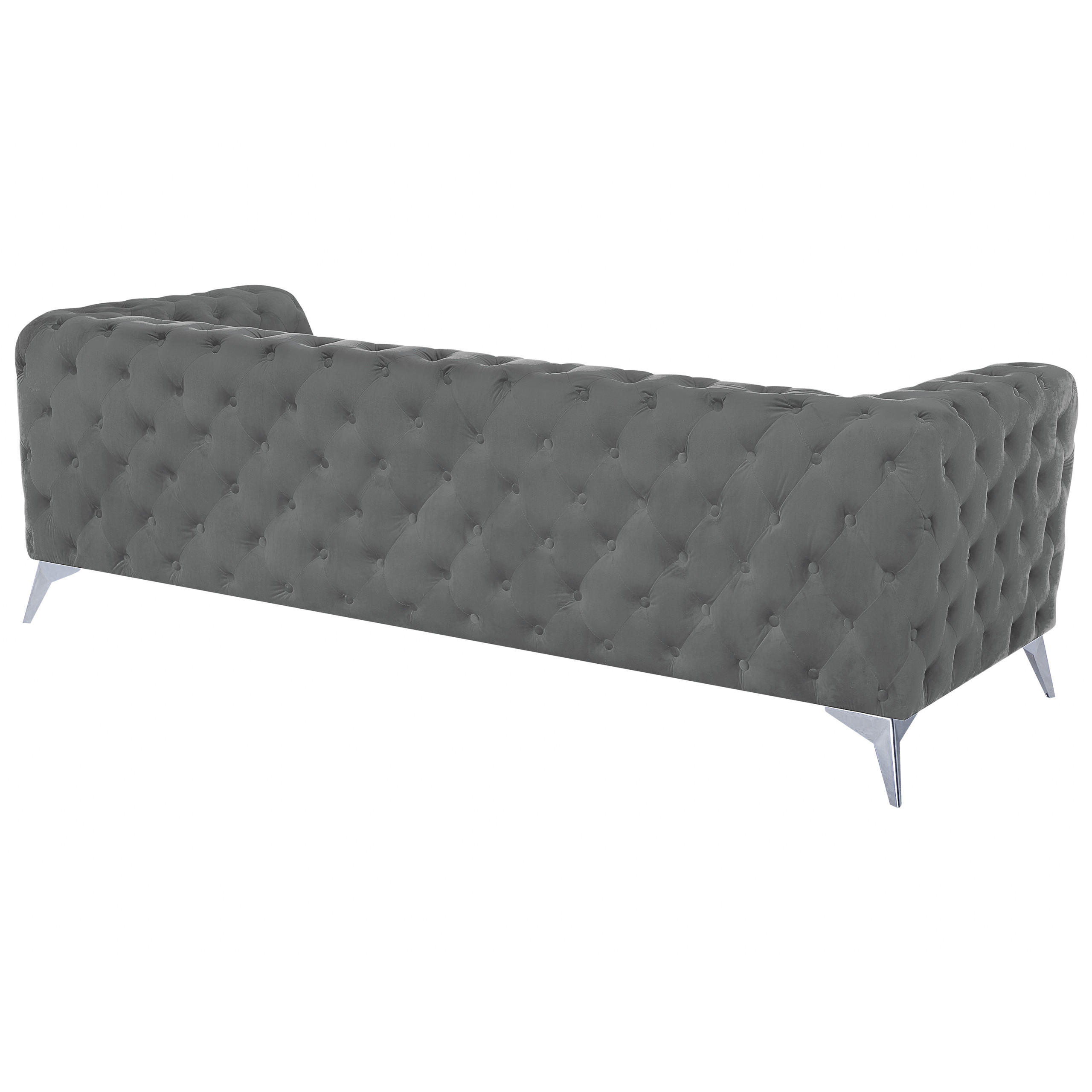 Beliani 3-Sitzer-Sofa Grau 224x70x85 cm