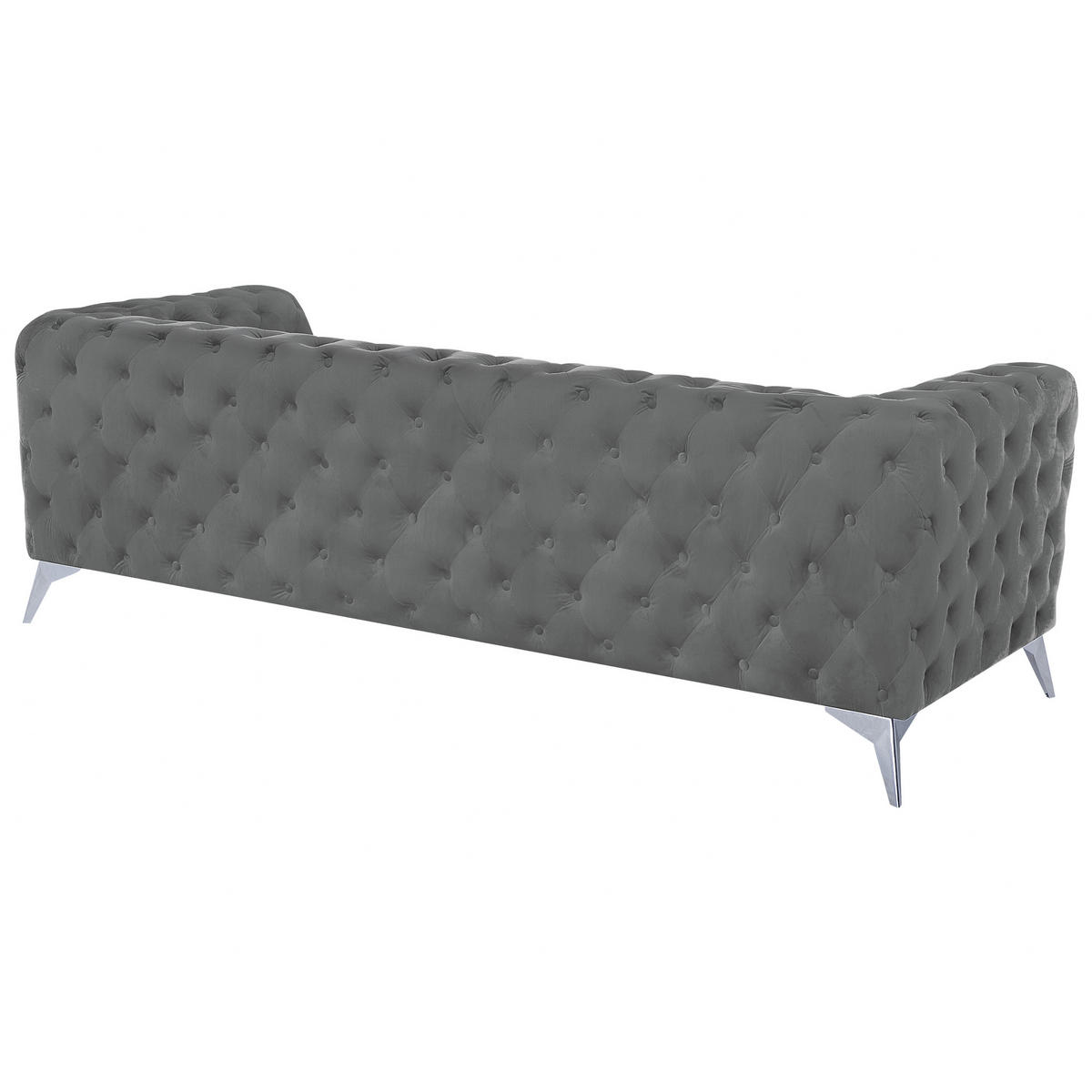 3-SITZER-SOFA Samtstoff Grau Sotra - Grau, Textil (224/70/85cm) - Beliani