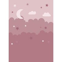FOTOTAPETE Wolken und Sterne 2 x 2.79 m - Pink, Papier (200/279cm) - ESTAhome