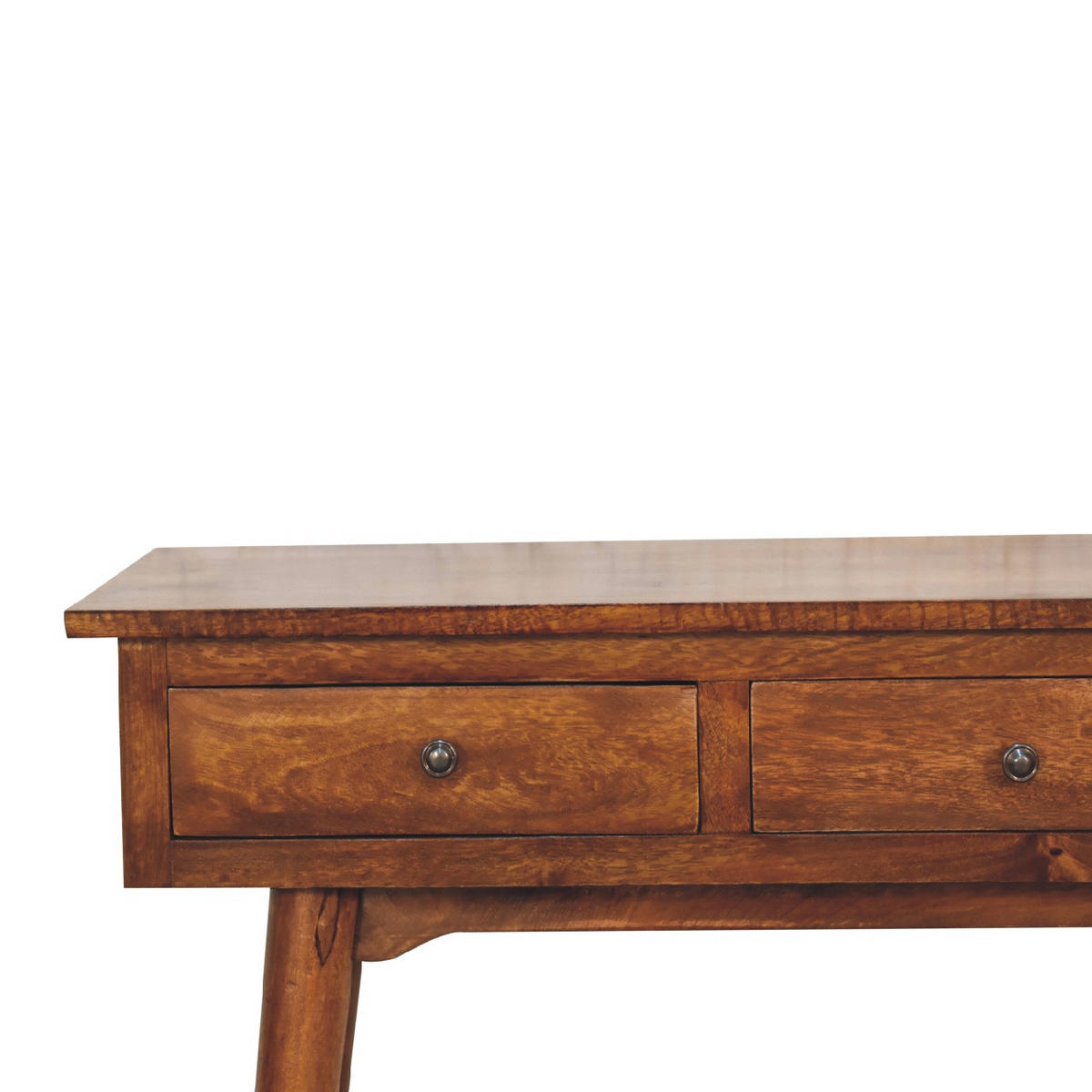KONSOLENTISCH mit Kastanienholz-Finish - Dunkelbraun/Messingfarben, Mangoholz/Holz (40/115/78cm) - Artisan Furniture