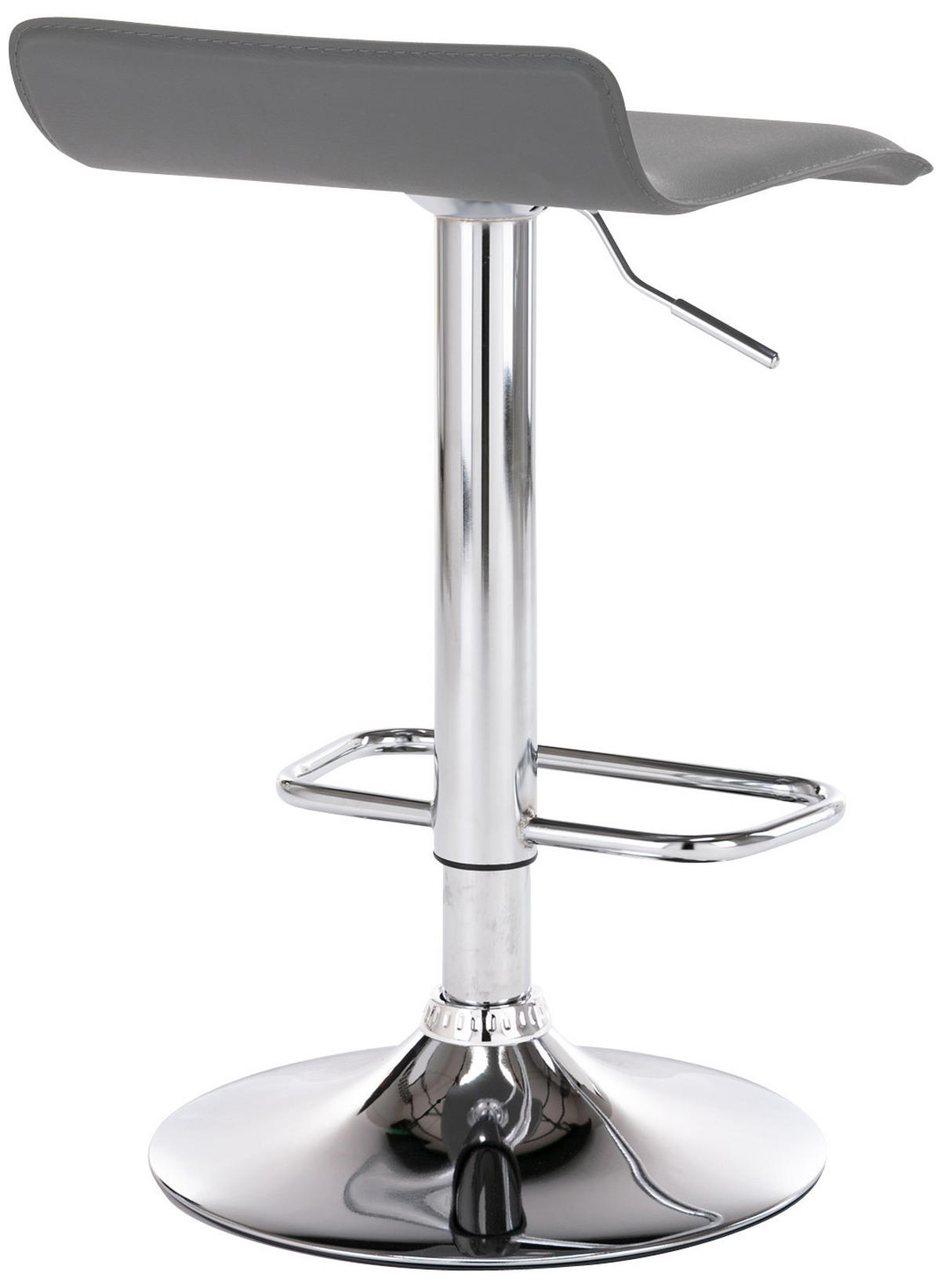 BARHOCKER 2er Set Lederlook grau - Chromfarben/Grau, Textil/Metall (38/65/41cm) - CLP