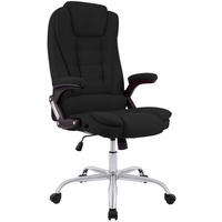 CHEFSESSEL Stoff Schwarz - Chromfarben/Schwarz, Textil/Metall (69.5/113/78cm) - CLP