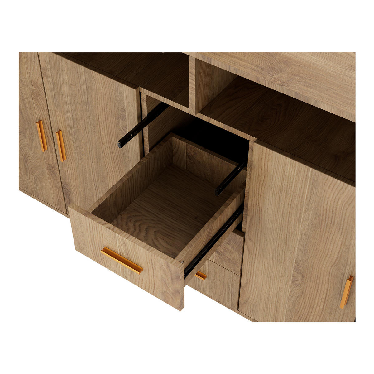 SIDEBOARD in 160/81/40cm - Walnussfarben, Holzwerkstoff/Metall (160/81/40cm) - HOMAVO