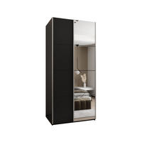 SCHWEBETÜRENSCHRANK 245,5/120/64 2-türig - Silberfarben/Schwarz, Holz/Metall (120/245/64cm) - Abiks Möbel