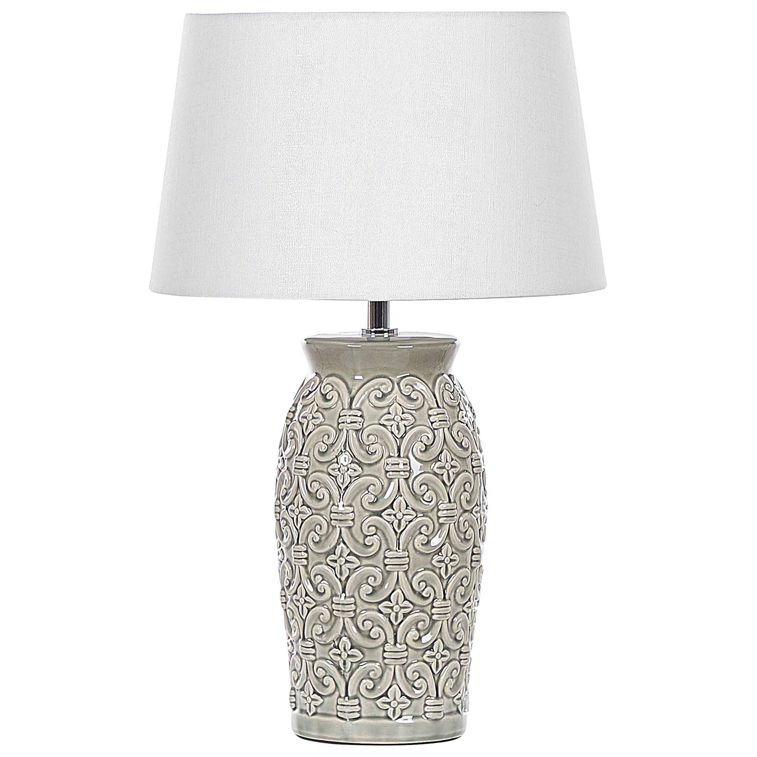 TISCHLAMPE Khoper 30/30/48 cm - Grau, Keramik (30/30/48cm) - Beliani