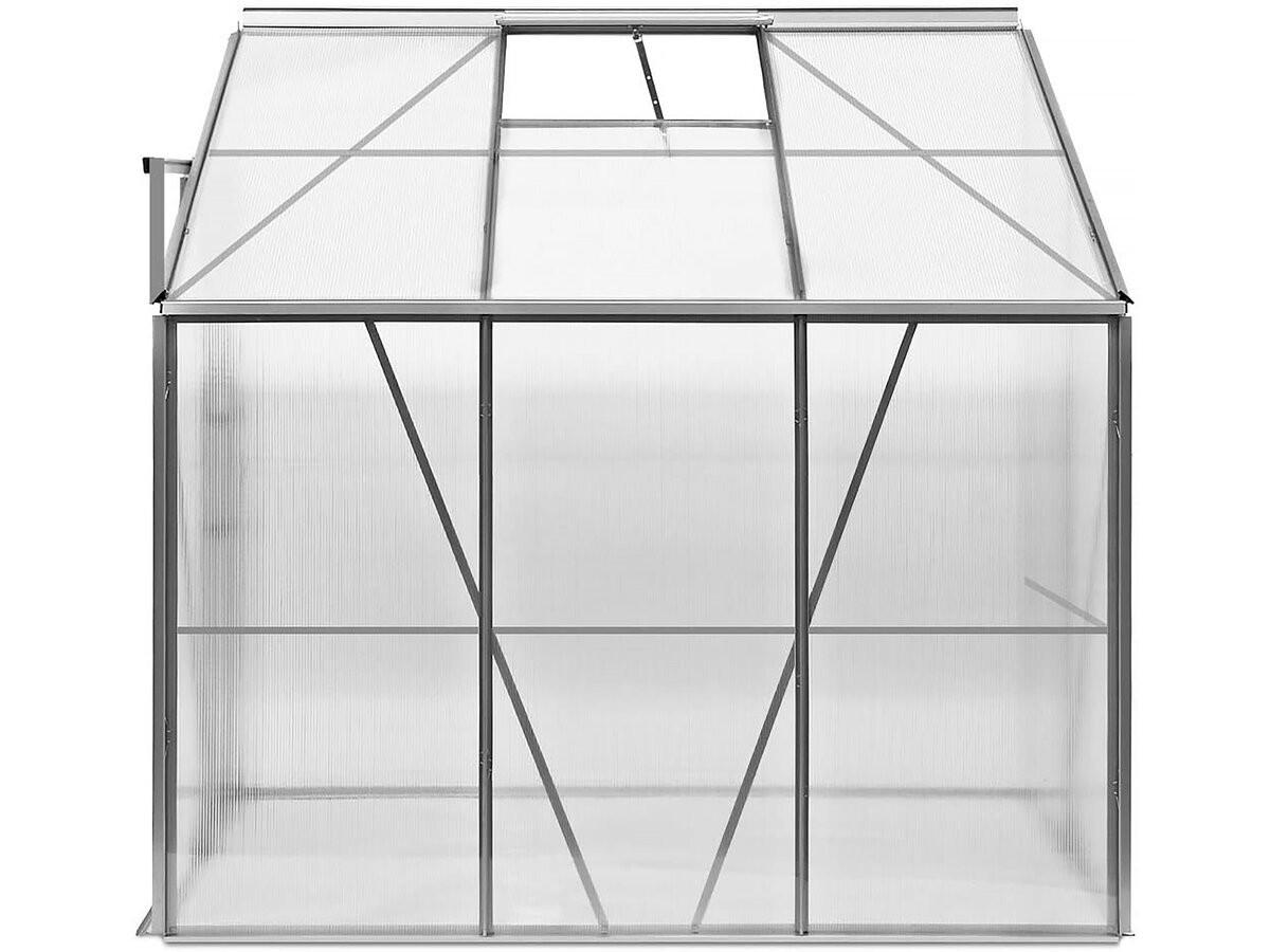 GEWÄCHSHAUS POLYCARBONAT aneth Grau - Grau, Metall (125/195/190cm) - Habitat Garten