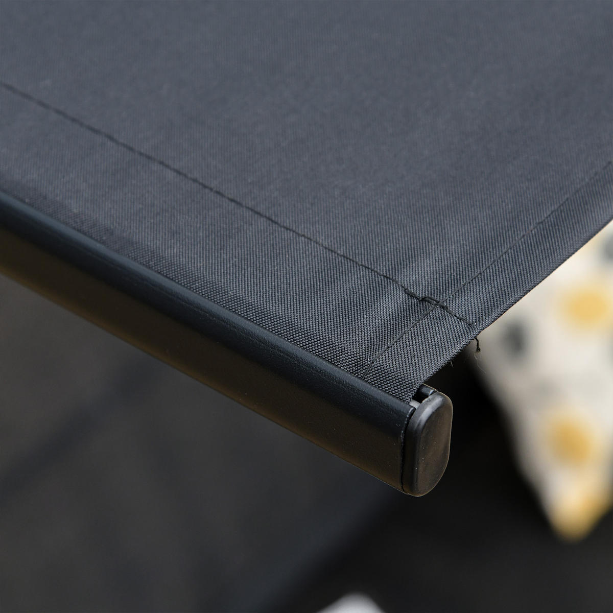 GARTENBANK DE-15287 172/110/155 cm mit verstellbarem Dach Schwarz - Schwarz, Metall (172/155/110cm) - ComfortXL