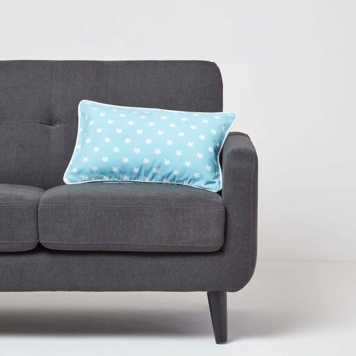 KISSENHÜLLE Sterne 30/50 cm, 100% Baumwolle - Blau, Textil (30/50cm) - Homescapes