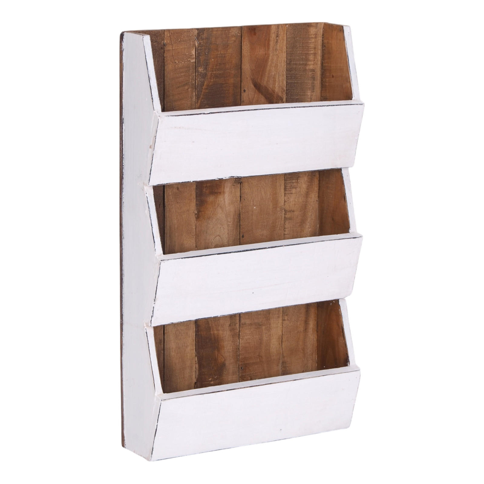 Design Delights Zeitungs-Wandregal Weiß 38x60x11 cm