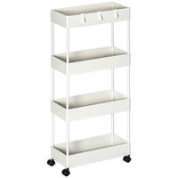ROLLWAGEN, Küchenwagen, Weiß - Weiß, Metall (19/90/40cm) - HOMCOM