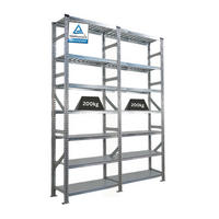 FACHBODENREGAL Proximo Stecksystem 250x180x40cm 7 Ebenen Beidseitig nutzbar Verzinkt - Silberfarben, Metall (180/250/40cm) - PROREGAL