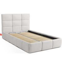 POLSTERBETT ALTOS Einzelbett, Bouclé, weiß - Weiß, Holz/Holzwerkstoff (120/200cm) - KONSIMO®