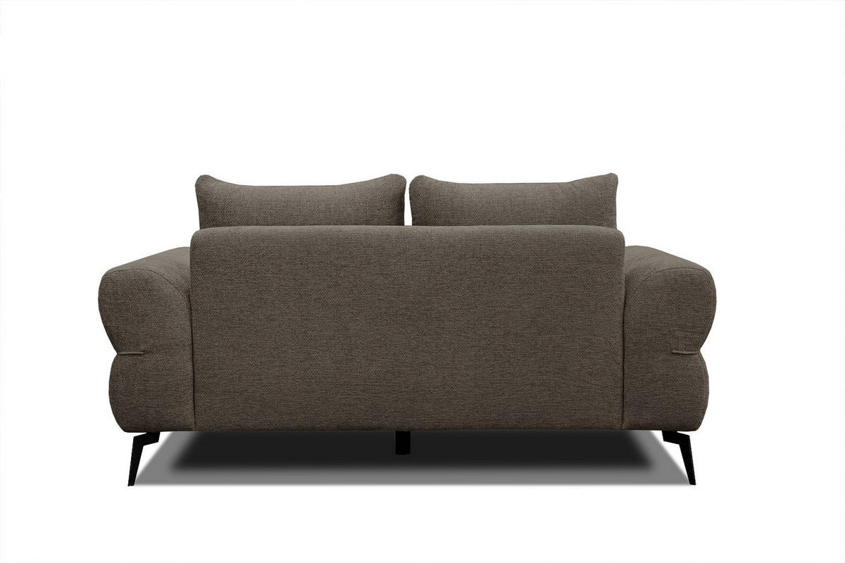 SOFA SALVINI 2-Sitzer, taupe - Taupe/Schwarz, Holzwerkstoff/Textil (176/88/99cm) - Courtois Laville