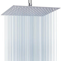 REGENBRAUSE 40.5 cm Edelstahl Chrom - Silberfarben, Metall (30.5/1/40.5cm)