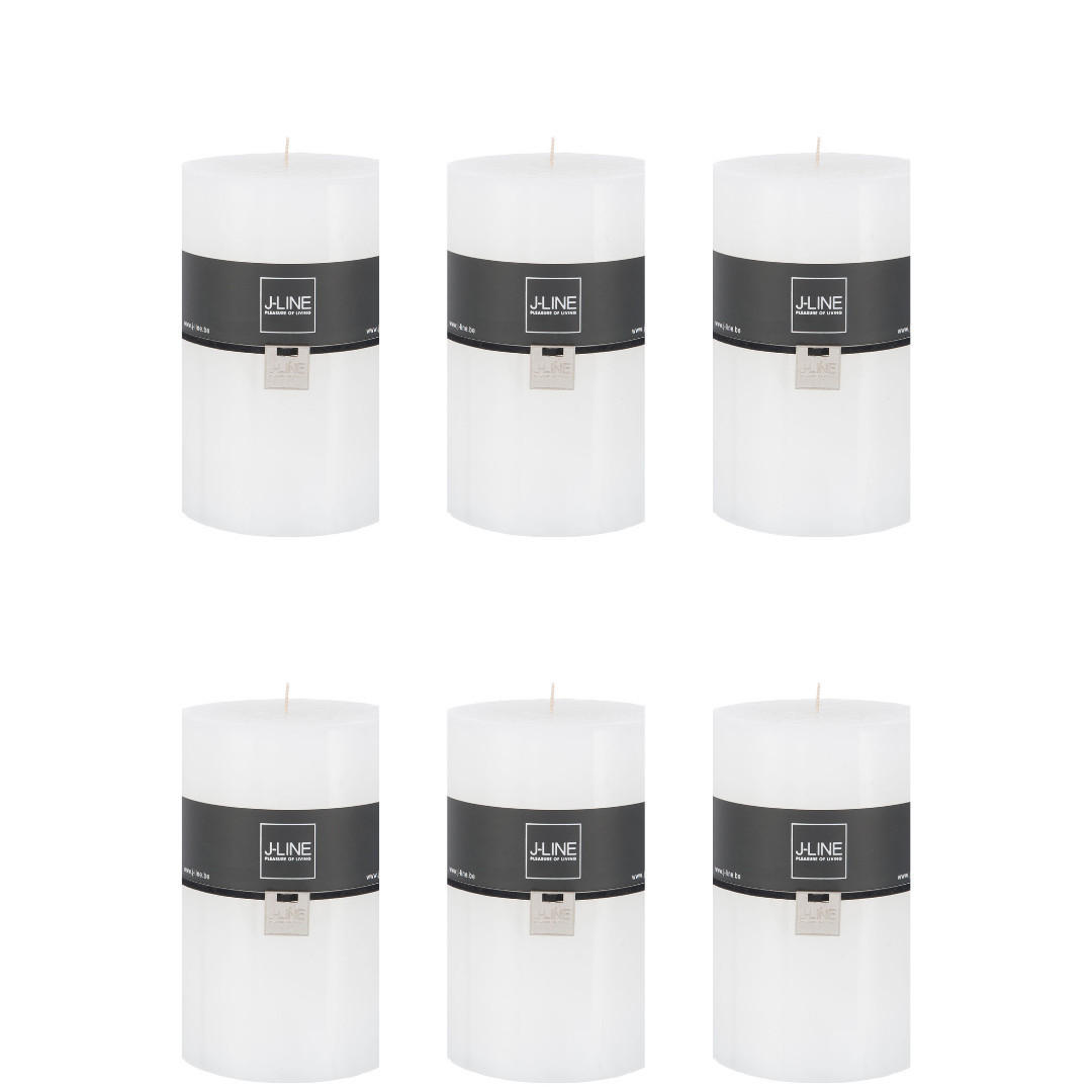 DUFTKERZE ZART - Weiß - XL - 95 Std. - 6er set - Weiß, Paraffin (10/15cm) - J-Line