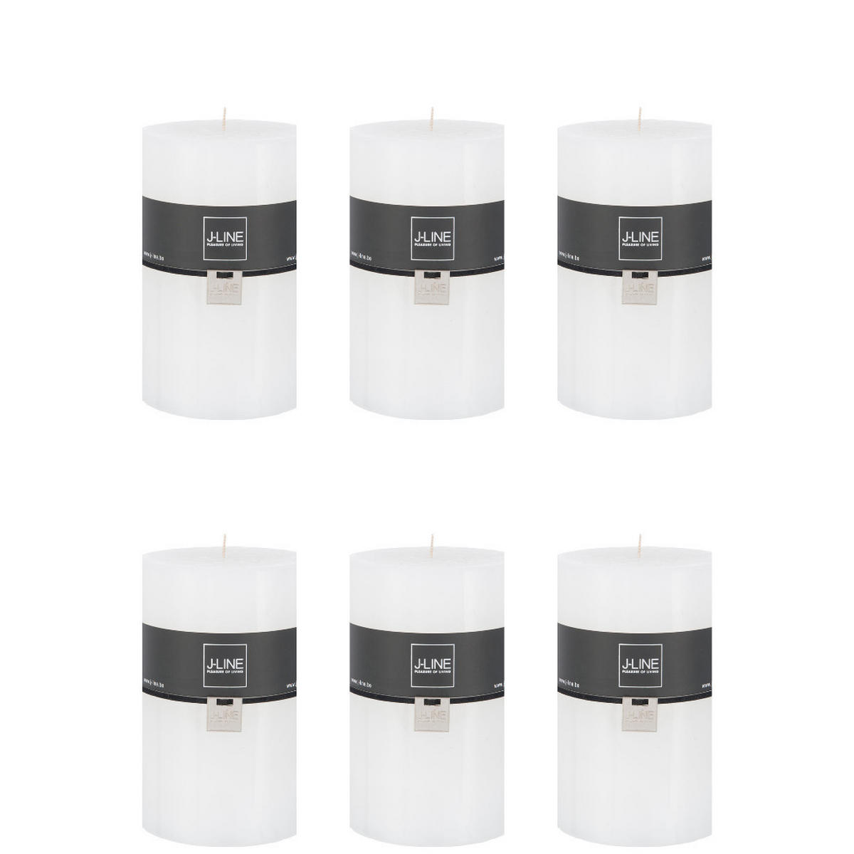DUFTKERZE ZART - Weiß - XL - 95 Std. - 6er set - Weiß, Paraffin (10/15cm) - J-Line