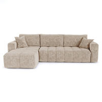 SCHLAFSOFA Express VIBE Geprägter Samt Beige 286cm - Beige, Textil (286/165cm) - Premium Interiors